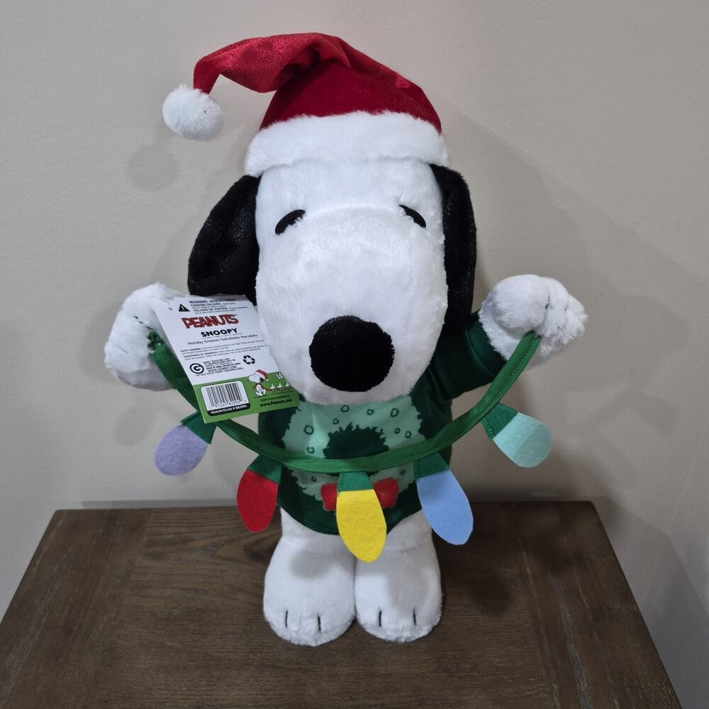 Snoopy Gemmy Peanuts Holiday Greeter Plush Figure with Light String